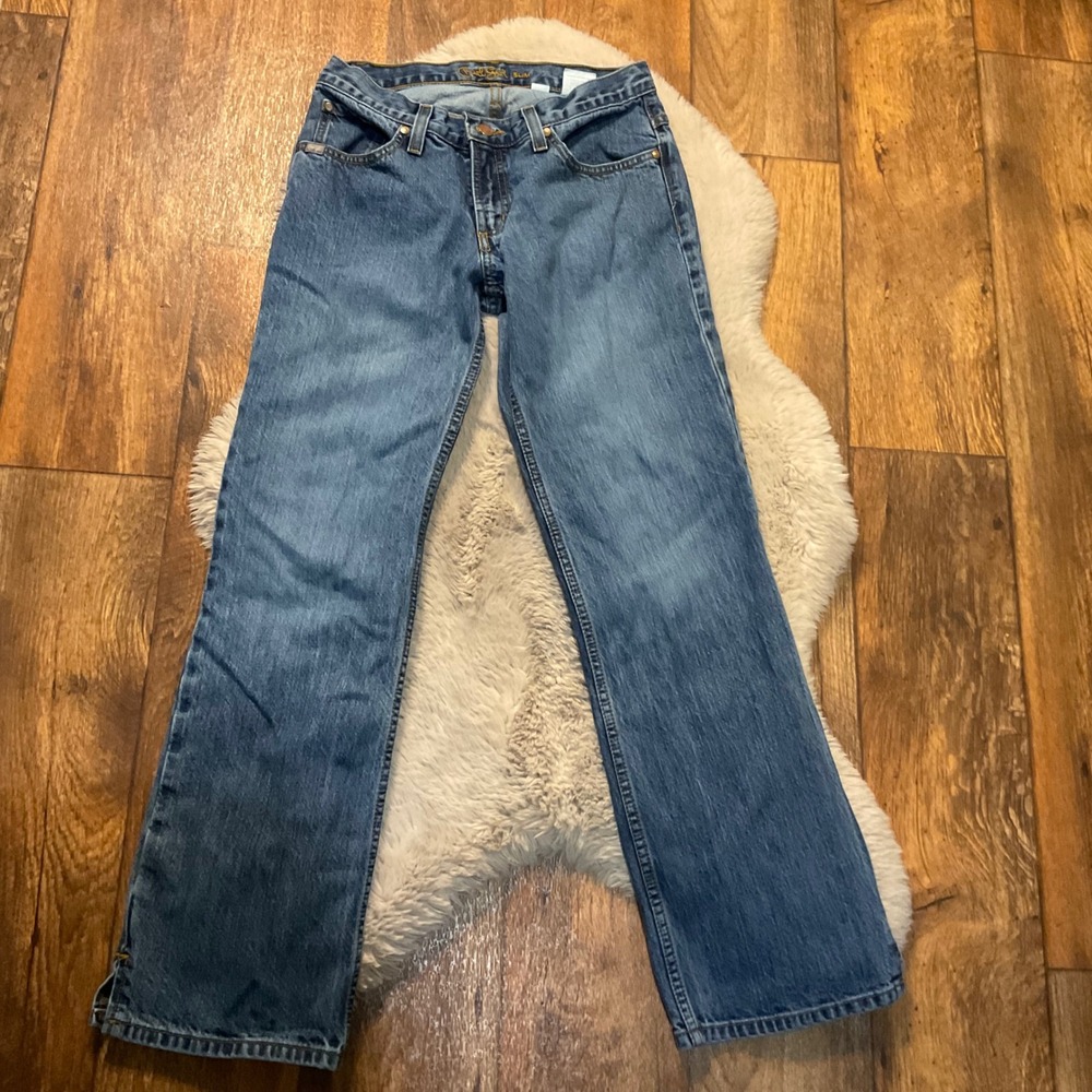Cruel Girl Denim Jeans Size 7 Medium‎ Blue Western Slim Hem Slit Cowgirl Womens